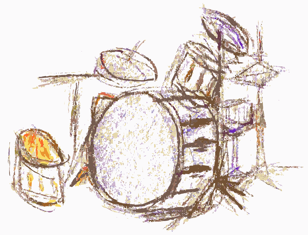 sketch of a drum kit